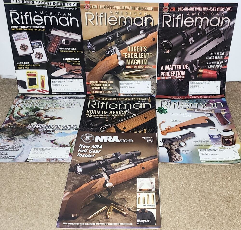 2007 American Rifleman Magazine Lot Of 6 + 1 Firearm Ammo Gun See Description